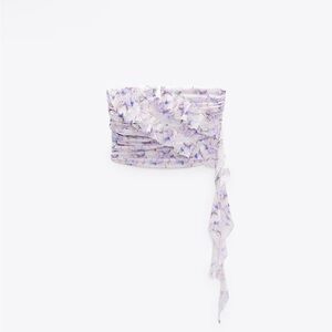 Zara Purple Floral Top with Ruffle